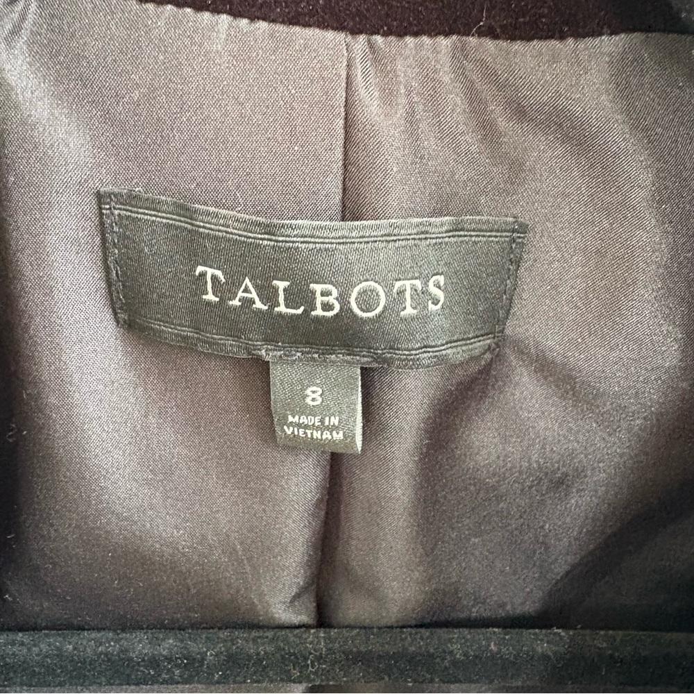 Talbots Solid Black Velvet Blazer Jacket One-Butt… - image 3